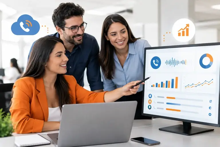 Registro de Ligações no Oracle CX analisado em painel de gestão comercial