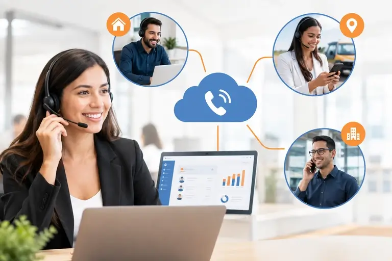 Telefonia IP com Oracle Sales conectando equipe híbrida e filiais