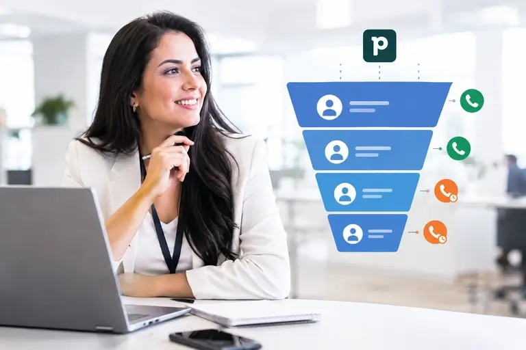 Discagem no Funil do Pipedrive organizando retornos comerciais