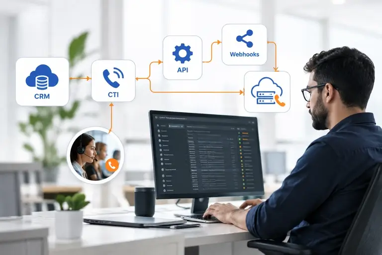 Chamadas Integradas ao Ploomes conectadas por CTI, API e webhooks