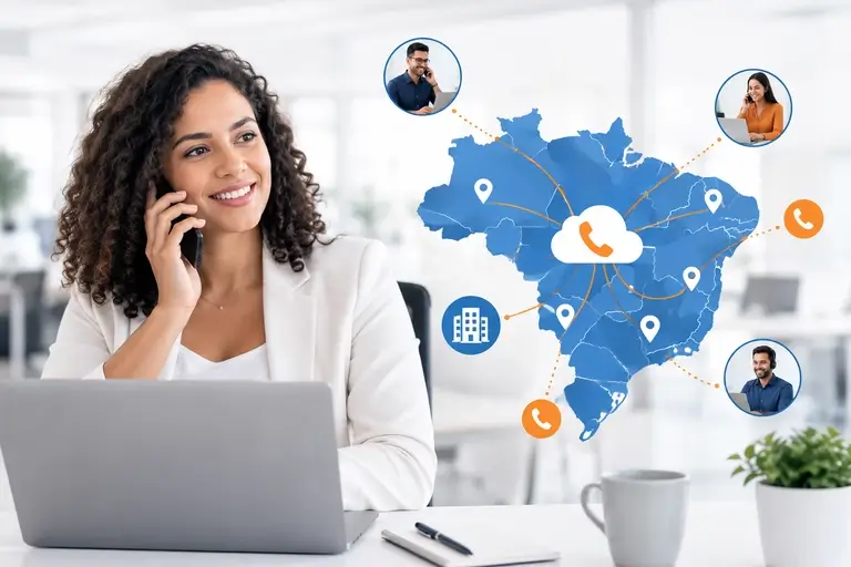 PABX Integrado ao Ploomes conectando números e ramais em todo o Brasil