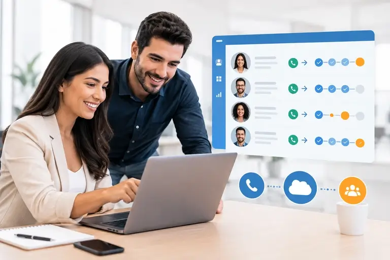 Integração de Chamadas para Engajamento de Vendas atualizando o CRM
