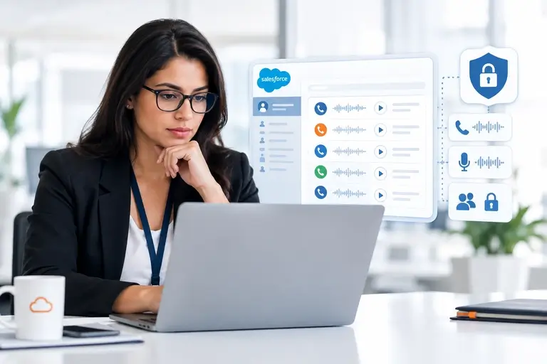 Integração de Chamadas com Salesforce protegendo histórico e gravações
