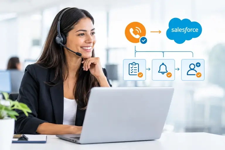 Automação de Chamadas no Salesforce com Flow criando ações pós-ligação