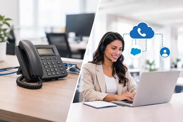 Integração de Chamadas com Salesforce comparada à telefonia tradicional