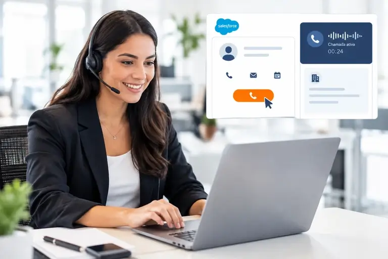 Telefonia para Salesforce iniciando chamada pelo cadastro do cliente