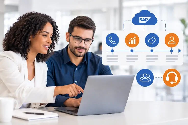 Chamadas em Processos de Cliente SAP conectando vendas e atendimento