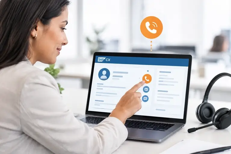 Click-to-Call no SAP CX iniciado diretamente pelo cadastro do cliente