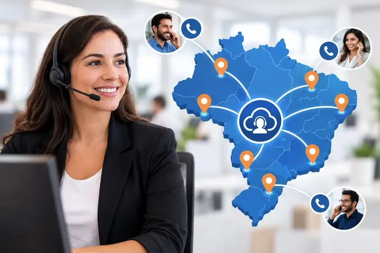 Voz para Operações SAP CX conectando números empresariais em diferentes DDDs