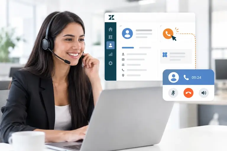 Click-to-Call no Zendesk iniciando ligação pelo cadastro do cliente