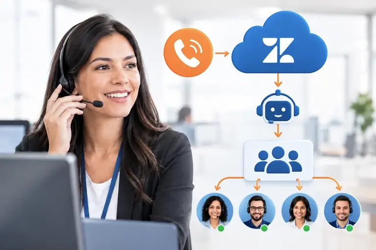 PABX Integrado ao Zendesk com URA, filas, grupos e roteamento