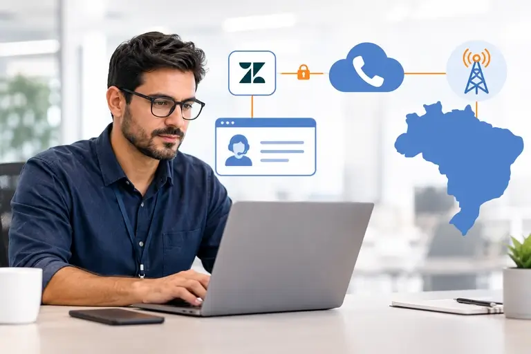 Integração SIP Zendesk conectando SIP-IN a uma operadora brasileira