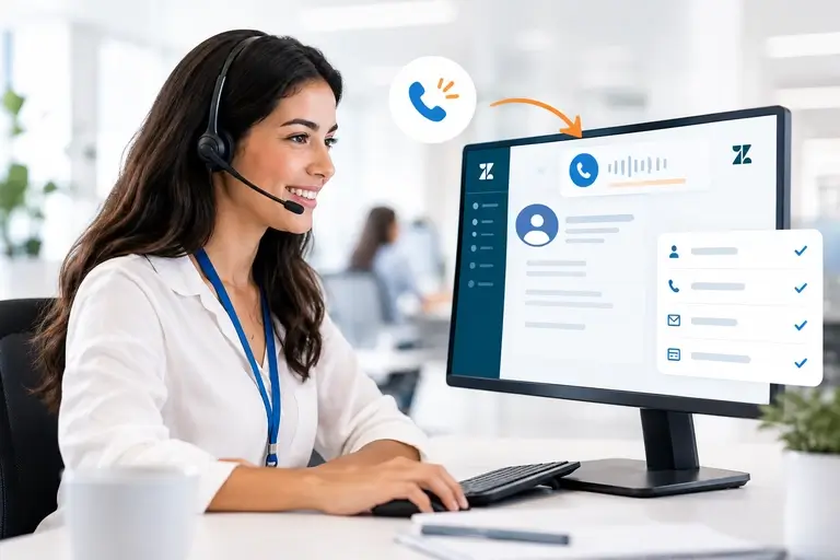 Integração de Chamadas com Zendesk Talk automatizando registros do agente