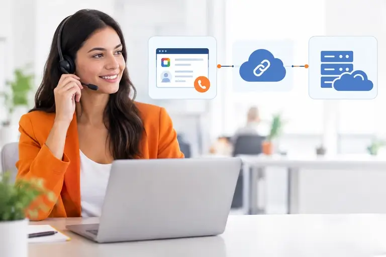 Telefonia para Zoho CRM conectada pelo PhoneBridge ao PABX