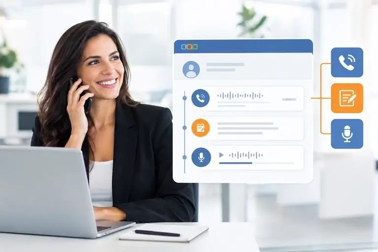 Integração de Chamadas com Zoho CRM reunindo CDR, notas e gravações