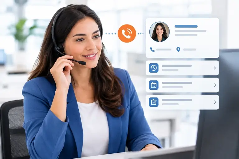 CTI para Zoho CRM identificando contato em uma chamada recebida