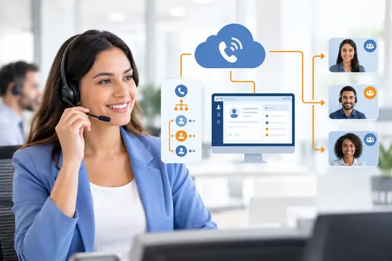 PABX Integrado ao Zoho CRM distribuindo chamadas entre filas e ramais