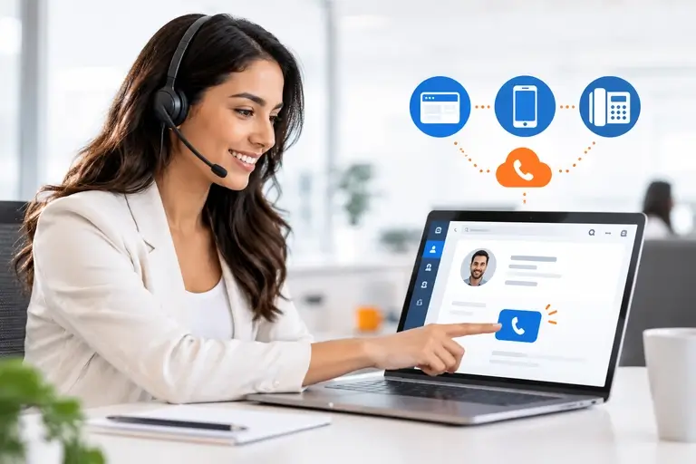 Discagem no Zoho CRM iniciada com um clique na ficha do lead
