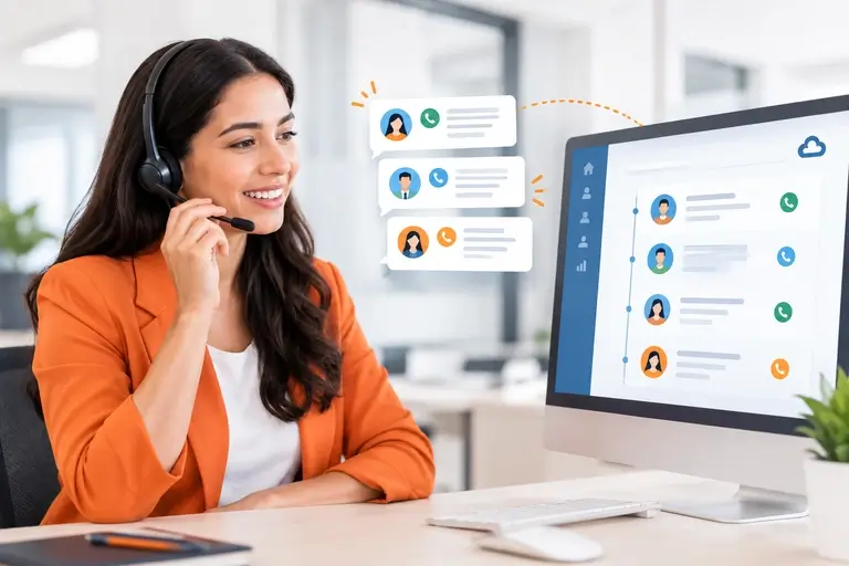 Telefonia para Zoho CRM atualizando automaticamente o histórico comercial