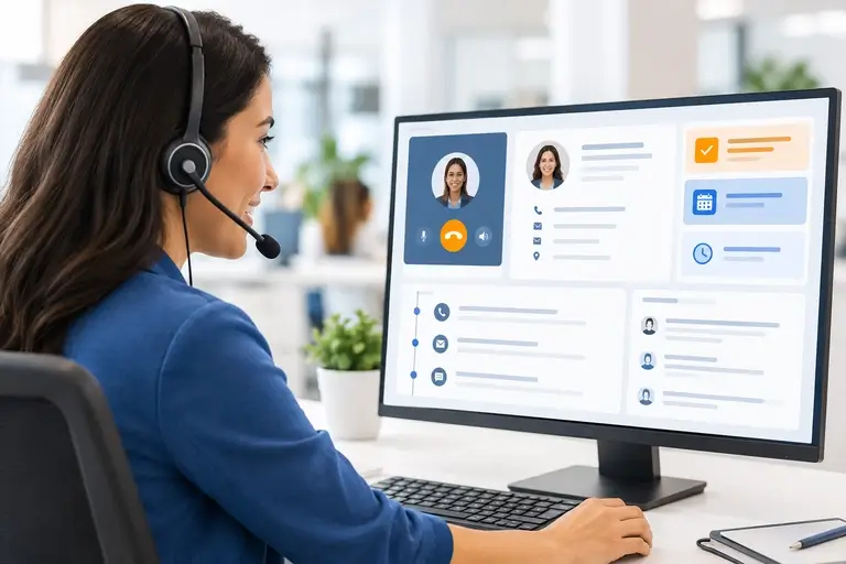 Integração de Chamadas com Zoho CRM exibindo o contexto do cliente