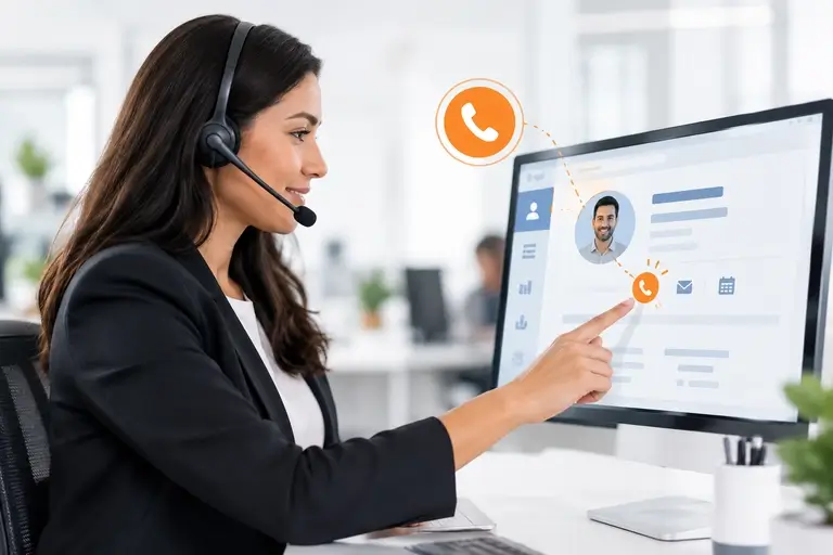 Click-to-Call no Zoho CRM acionado diretamente na ficha do contato