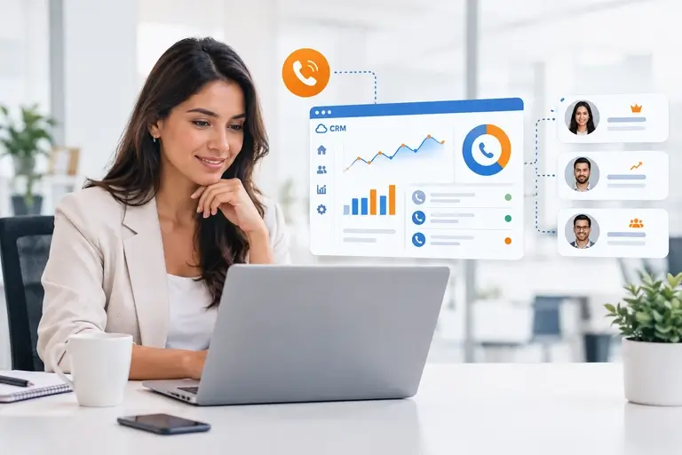 Registro de Ligações no Zoho CRM apresentado em painel de gestão