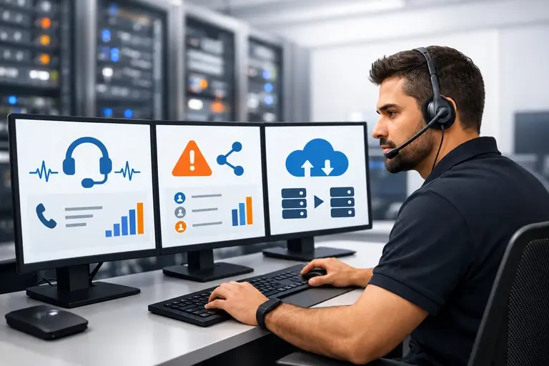 Integração Text-to-Speech em painel de monitoramento de chamadas