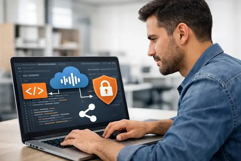 API de Síntese de Voz em tela de desenvolvimento com autenticação