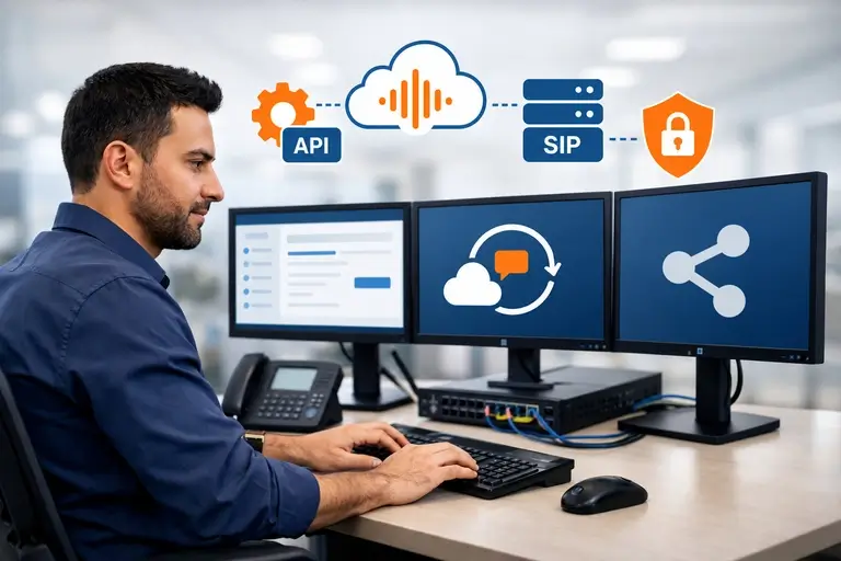 Especialista configurando Integração TTS com Telefonia em arquitetura SIP